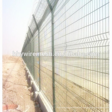 aeropuerto de valla de aeropuerto de alta seguridad valla de malla de alambre soldado con autógena PVC recubierto valla de aeropuerto